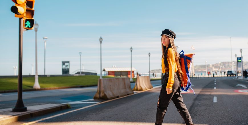 Asian young girl doing tourism